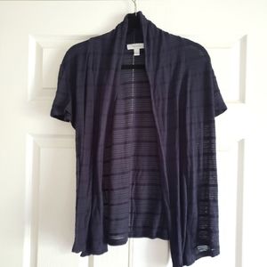 Small Navy Blue Dressbarn Half Sleeves Cardigan